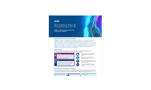 영국 재시작 -Covid -19에 대한 응답으로 KPMG의 방법 및 디지털 가속기