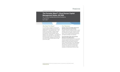 The Forrester Wave ™ : Cloud Human Capital Management Suites, Q2220